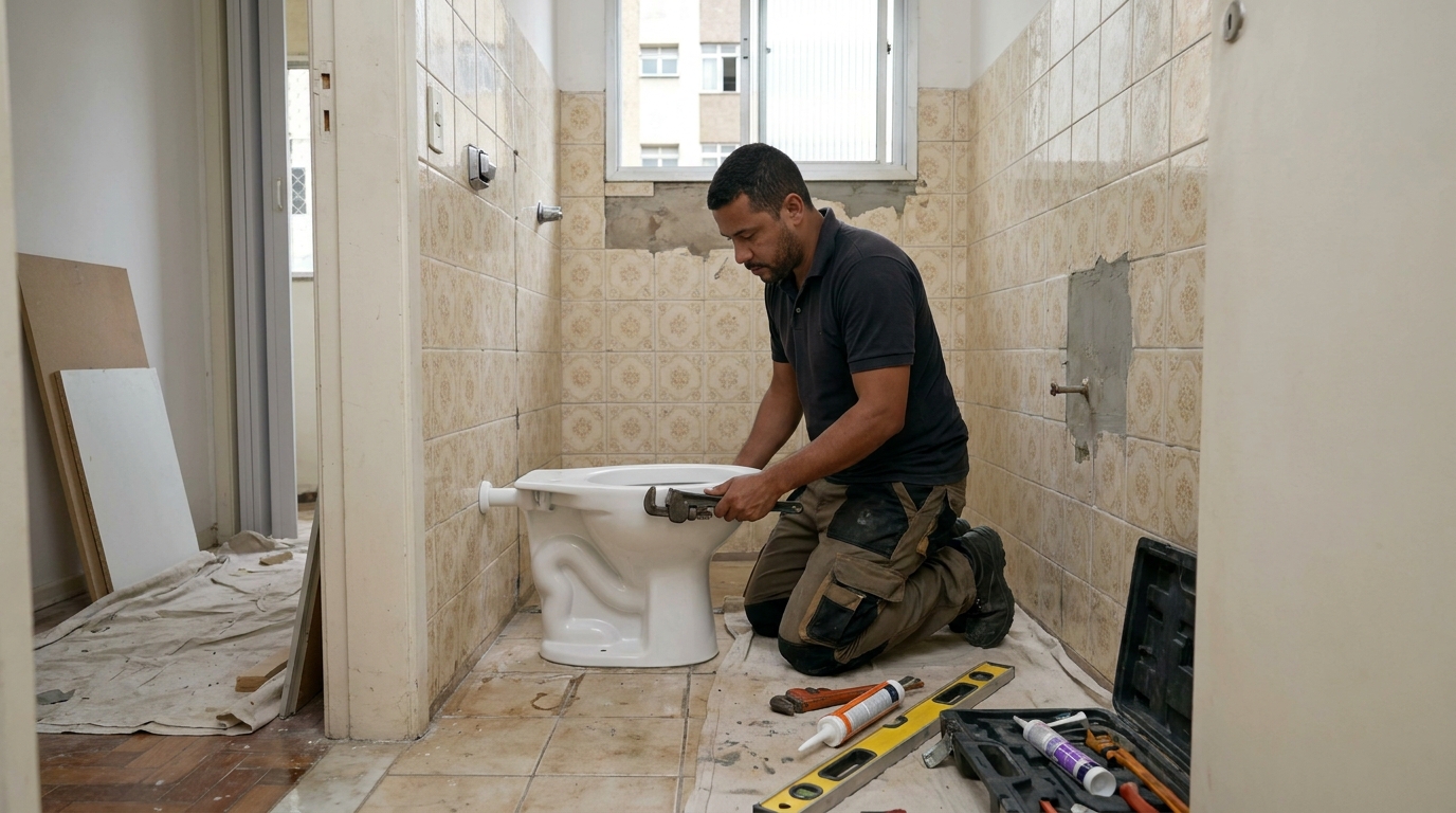 Instalação de vaso sanitário profissional em Novo Hamburgo‑RS