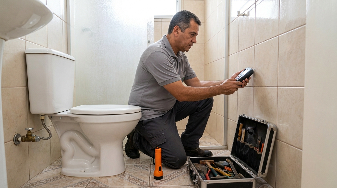 Técnico de caça vazamento com detector em Novo Hamburgo‑RS